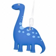 Bobble Art  Luggage Tag - Dinosaur Blue