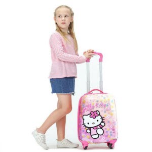 Hello Kitty kids hard case luggage - 45cm - girl - handle extended
