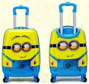 Minion hard case luggage - front and rear