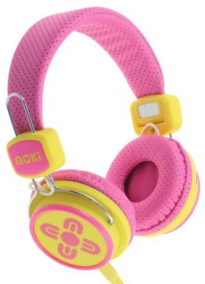 Moki Kid Safe Volume Limited Headphones - Pink & Yellow