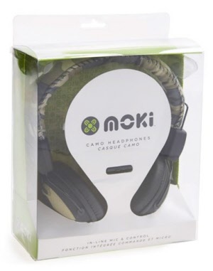 moki camo headphones - grey - pack view