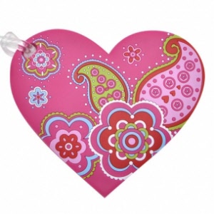 paisley heart bagtag